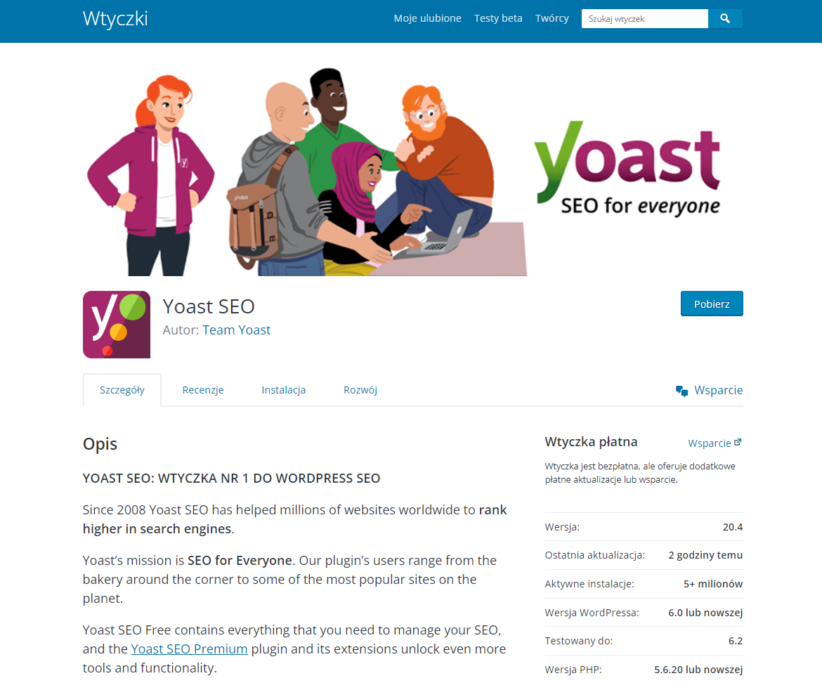 Yoast SEO (darmowa i płatna wersja)
