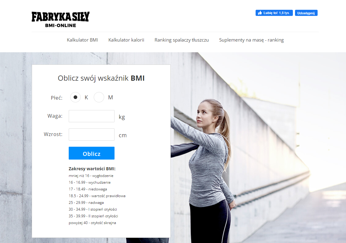 Zdj 6. Kalkulator BMI będący rozwiązaniem na pasywne zdobywanie linków dofollow.Źródło: www.bmi-online.pl