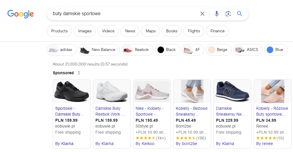 Zdj 18. Reklamy Google Shopping.